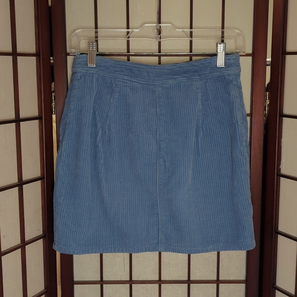 Rag & Bone baby blue corduroy zip mini skirt sz 2 - Picture 4 of 5